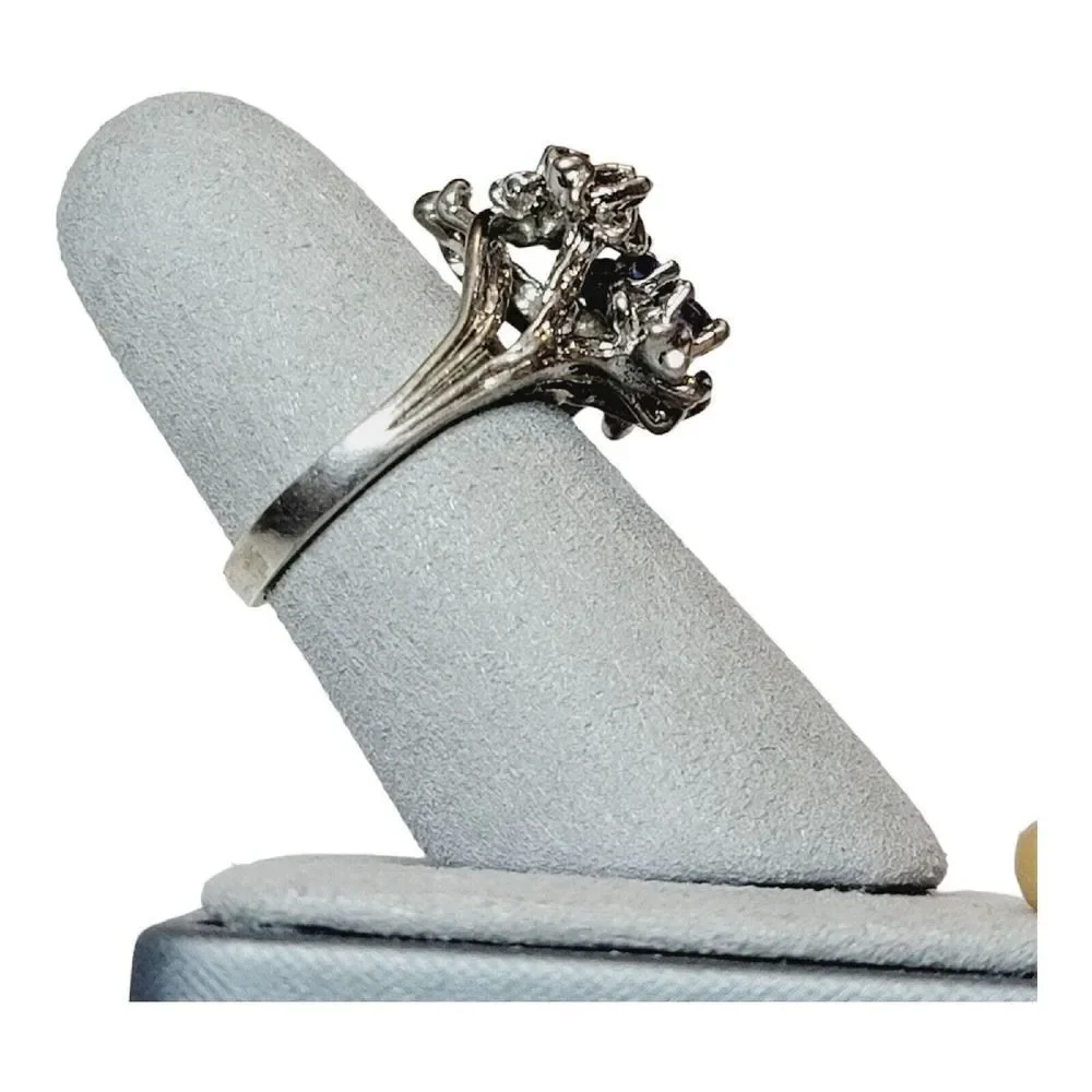 Colorful Multi Gemstone Sterling Silver Naatural Gemstones Ring Size 8 AS IS‎